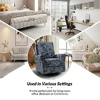 Navy Leaves Kaspar Swivel Manual Recliner