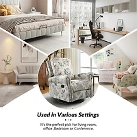 Teal Floral Kaspar Swivel Manual Recliner