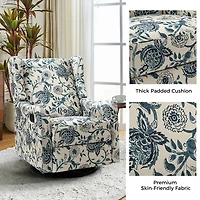 Blue Floral George Wingback Recliner