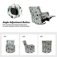 Blue Floral George Wingback Recliner