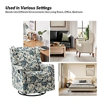 Blue Floral George Wingback Recliner