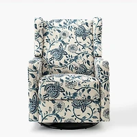Blue Floral George Wingback Recliner