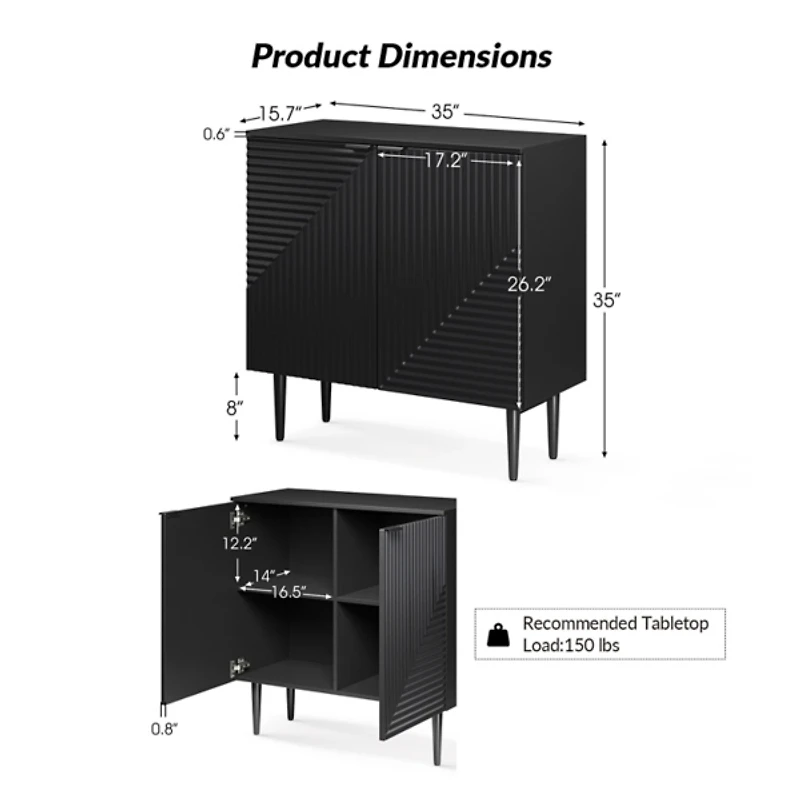 Black Burkart 2-Door Cabinet