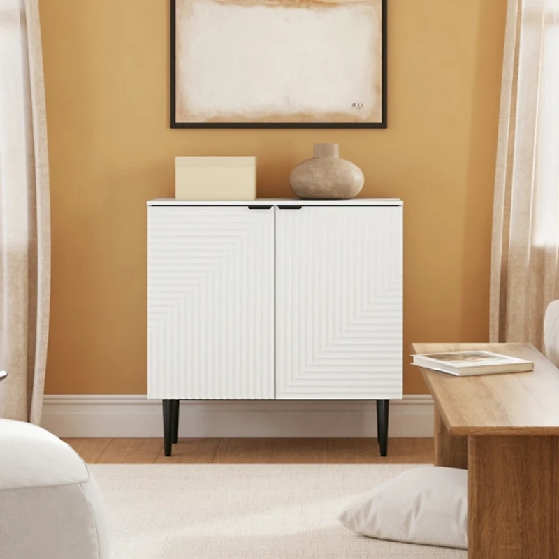 White Burkart 2-Door Cabinet