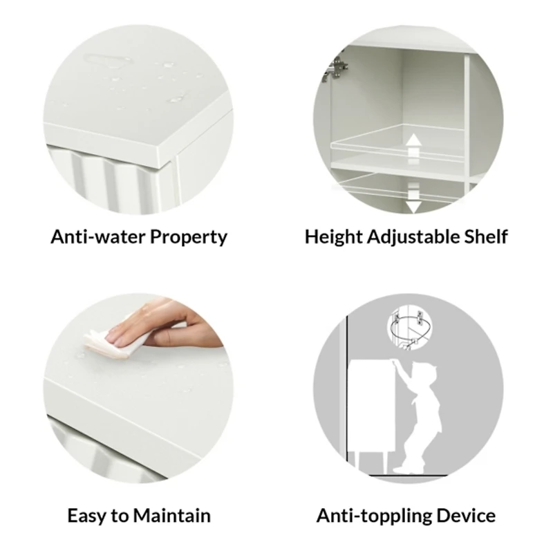 White Burkart 2-Door Cabinet