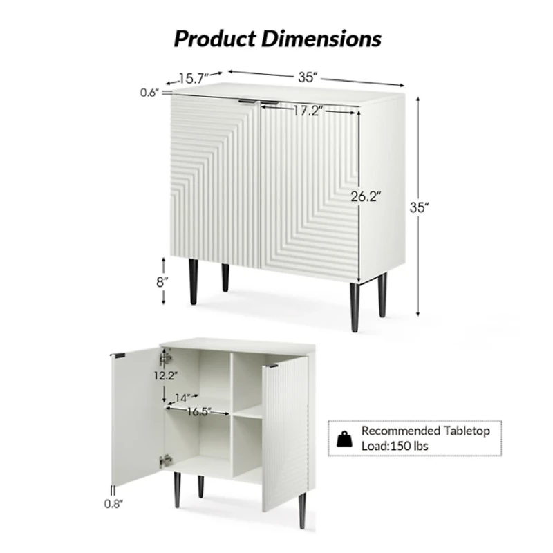 White Burkart 2-Door Cabinet