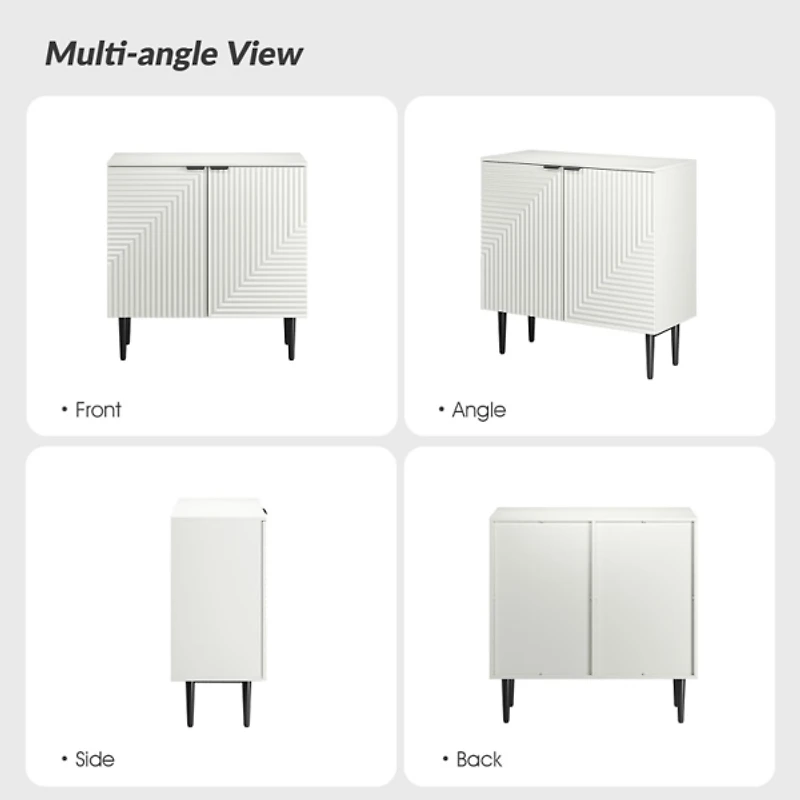 White Burkart 2-Door Cabinet
