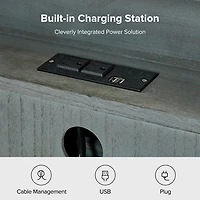 Rustic Blue Hippe 3-Drawer Charging Nightstand