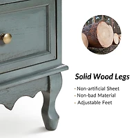 Rustic Blue Hippe 3-Drawer Charging Nightstand