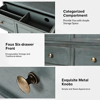 Rustic Blue Hippe 3-Drawer Charging Nightstand