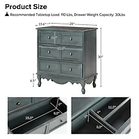 Rustic Blue Hippe 3-Drawer Charging Nightstand