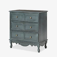 Rustic Blue Hippe 3-Drawer Charging Nightstand