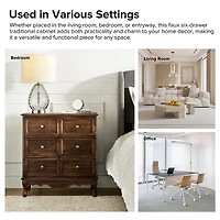 Rustic Walnut Hippe 3-Drawer Charging Nightstand