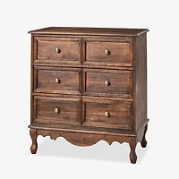 Rustic Walnut Hippe 3-Drawer Charging Nightstand