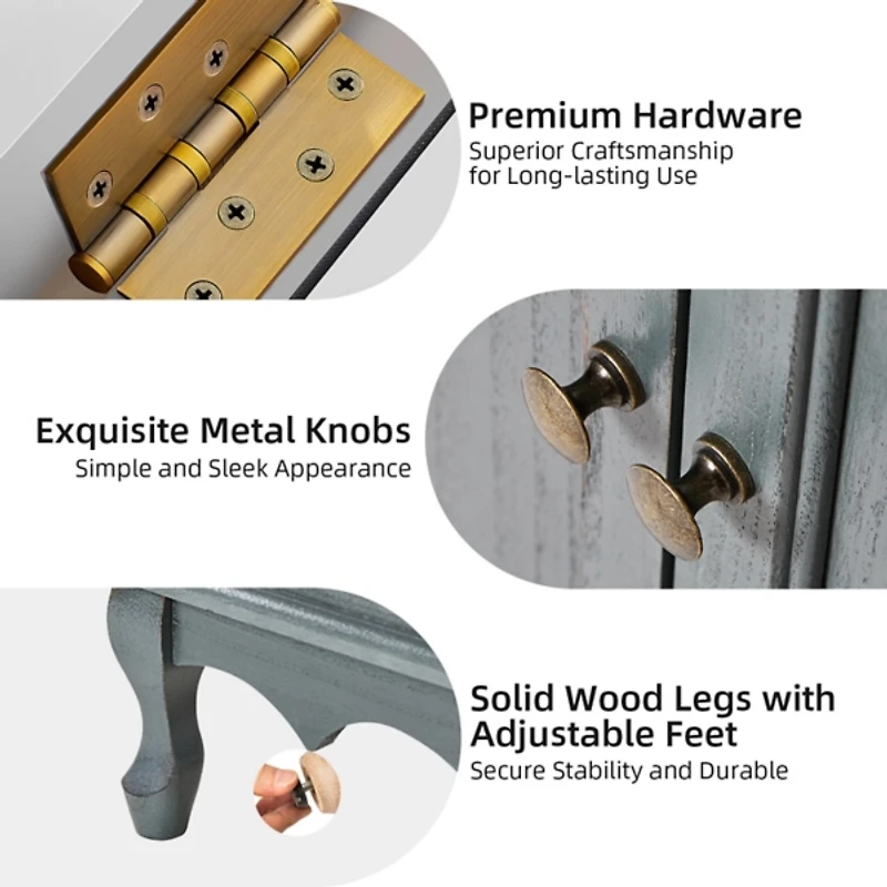 Rustic Blue Hippe 2-Door Cabinet