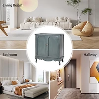 Rustic Blue Hippe 2-Door Cabinet