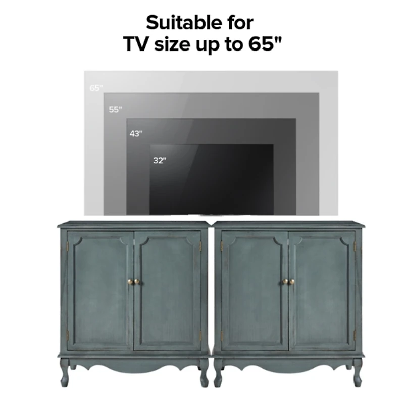 Rustic Blue Hippe 2-Door Cabinet