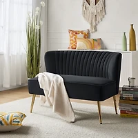 Black Velvet Monica Loveseat