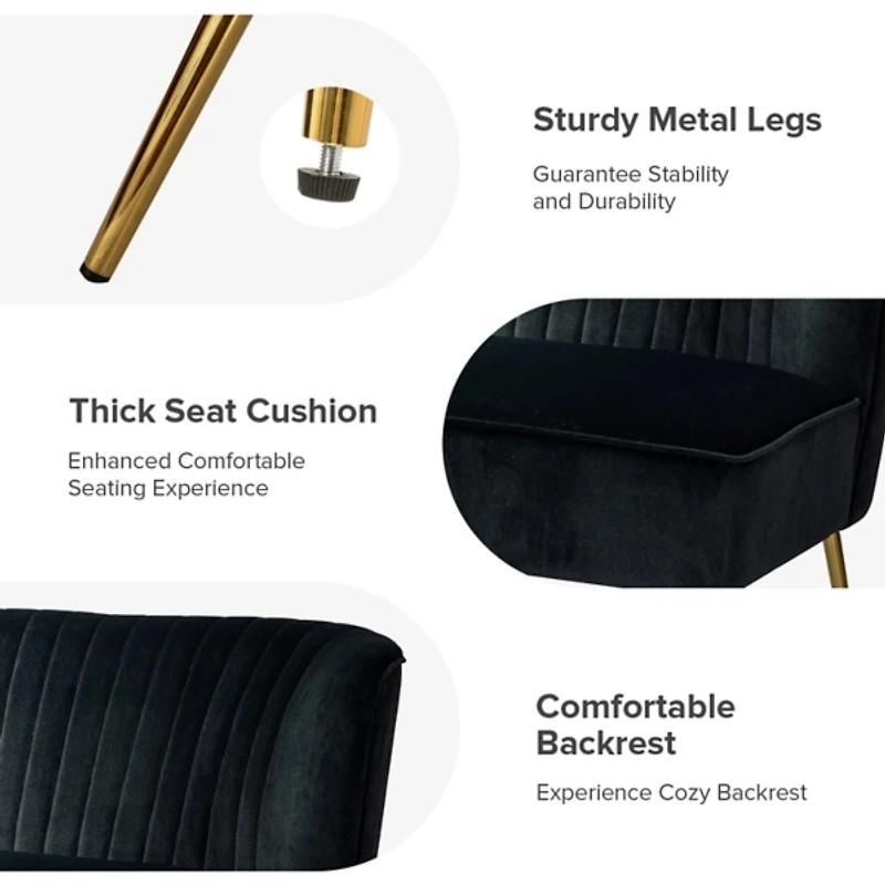 Black Velvet Monica Loveseat