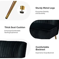 Black Velvet Monica Loveseat