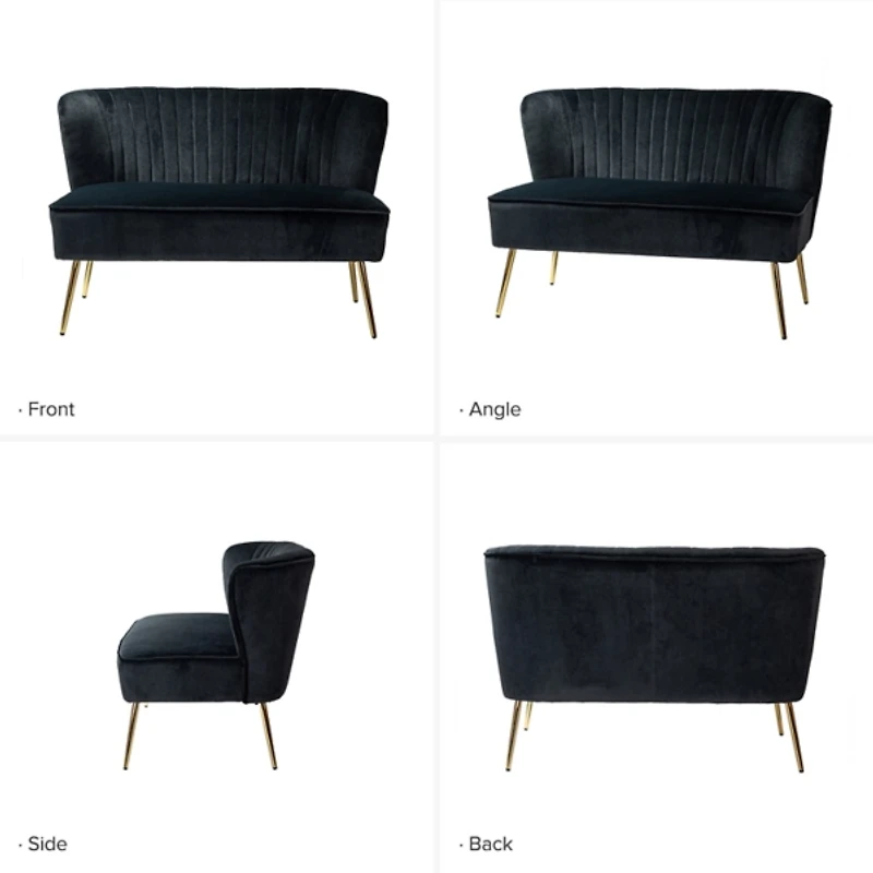 Black Velvet Monica Loveseat