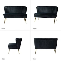 Black Velvet Monica Loveseat