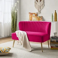 Fuchsia Velvet Monica Loveseat