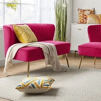 Fuchsia Velvet Monica Loveseat