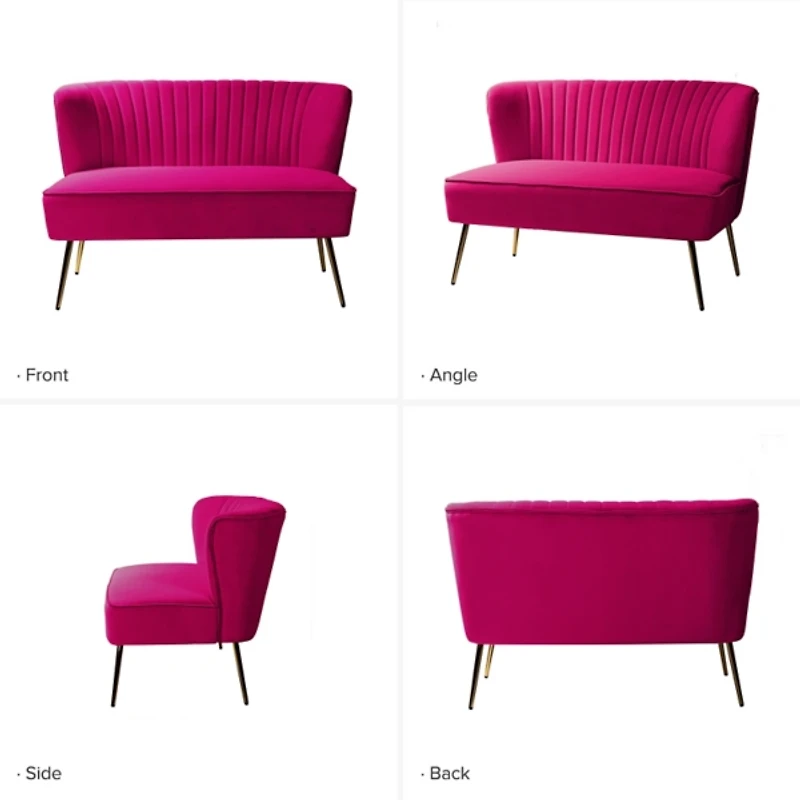 Fuchsia Velvet Monica Loveseat