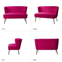 Fuchsia Velvet Monica Loveseat