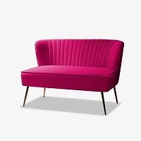 Fuchsia Velvet Monica Loveseat