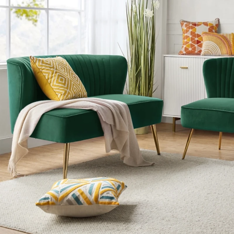 Green Velvet Monica Loveseat
