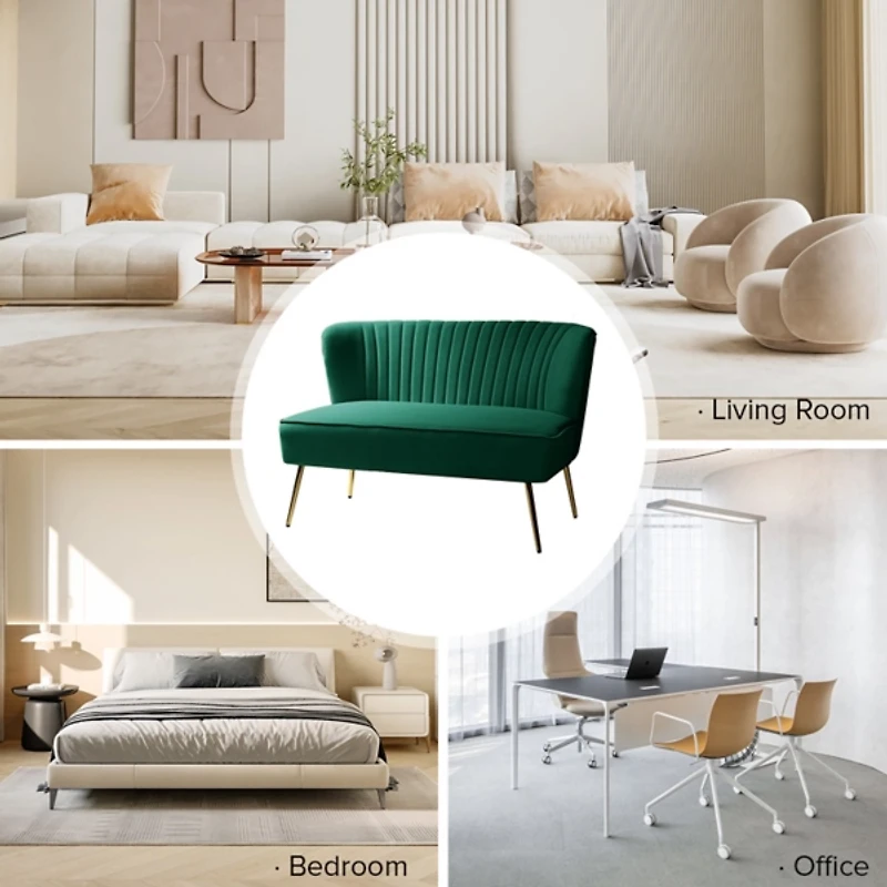 Green Velvet Monica Loveseat