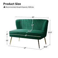Green Velvet Monica Loveseat