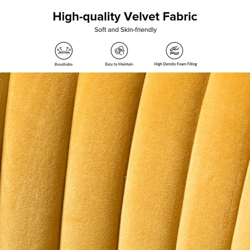 Mustard Velvet Monica Loveseat