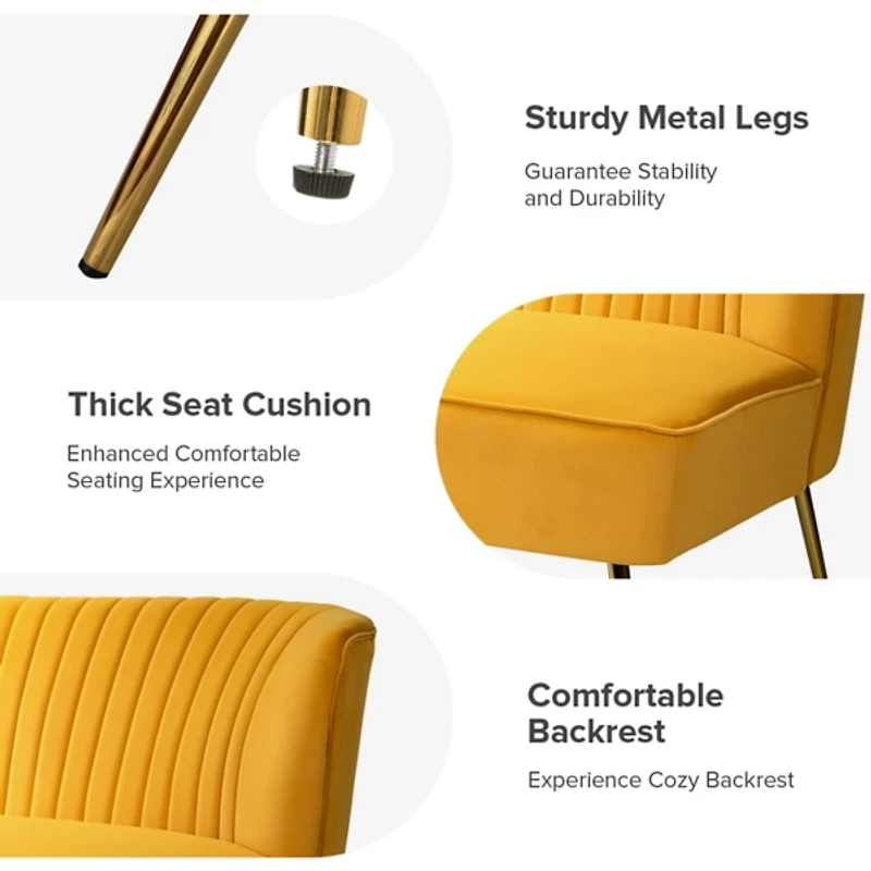 Mustard Velvet Monica Loveseat