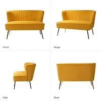 Mustard Velvet Monica Loveseat