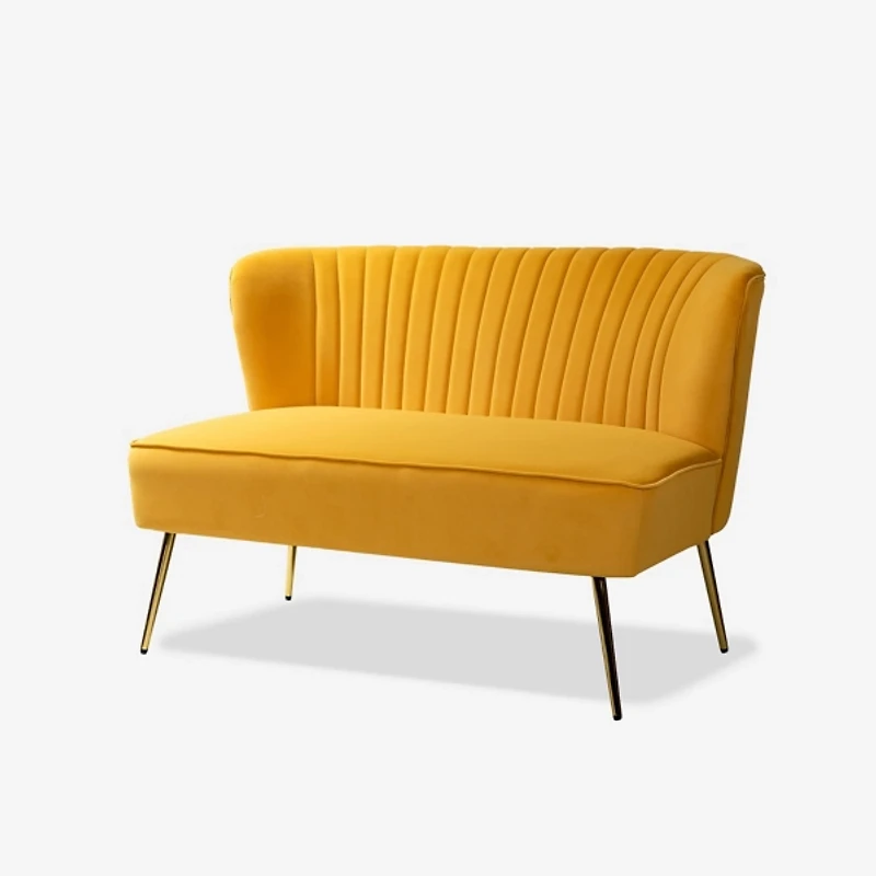 Mustard Velvet Monica Loveseat
