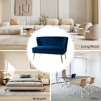Navy Velvet Monica Loveseat