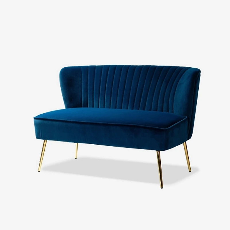 Navy Velvet Monica Loveseat