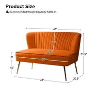 Velvet Monica Loveseat