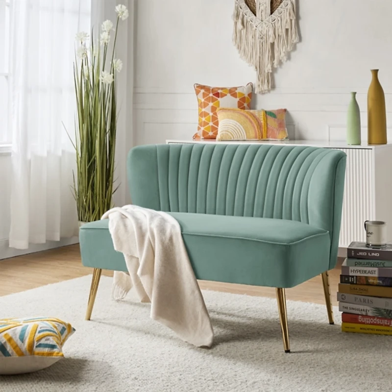 Sage Velvet Monica Loveseat