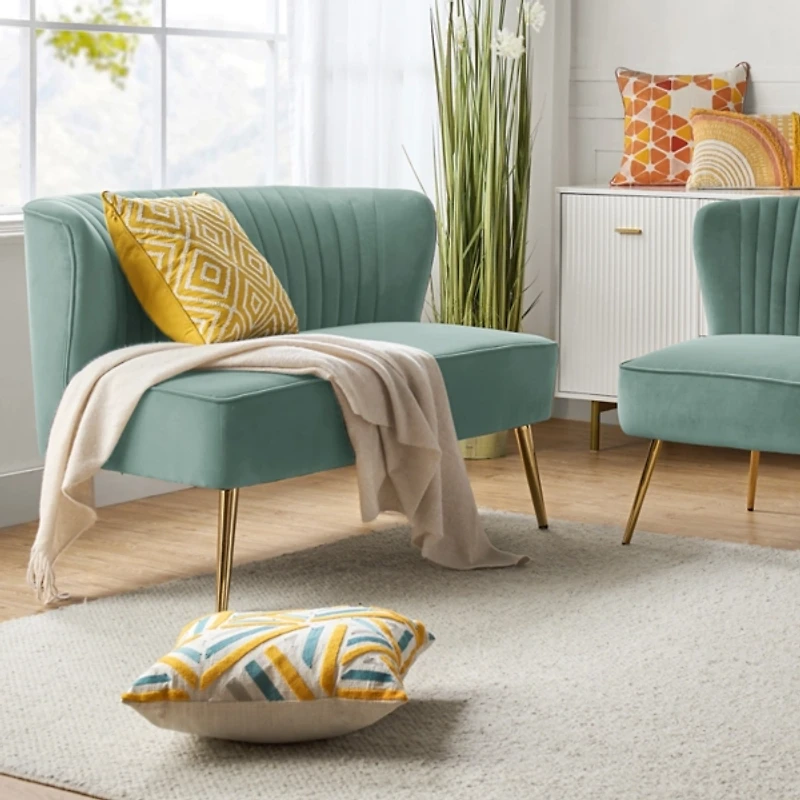 Sage Velvet Monica Loveseat