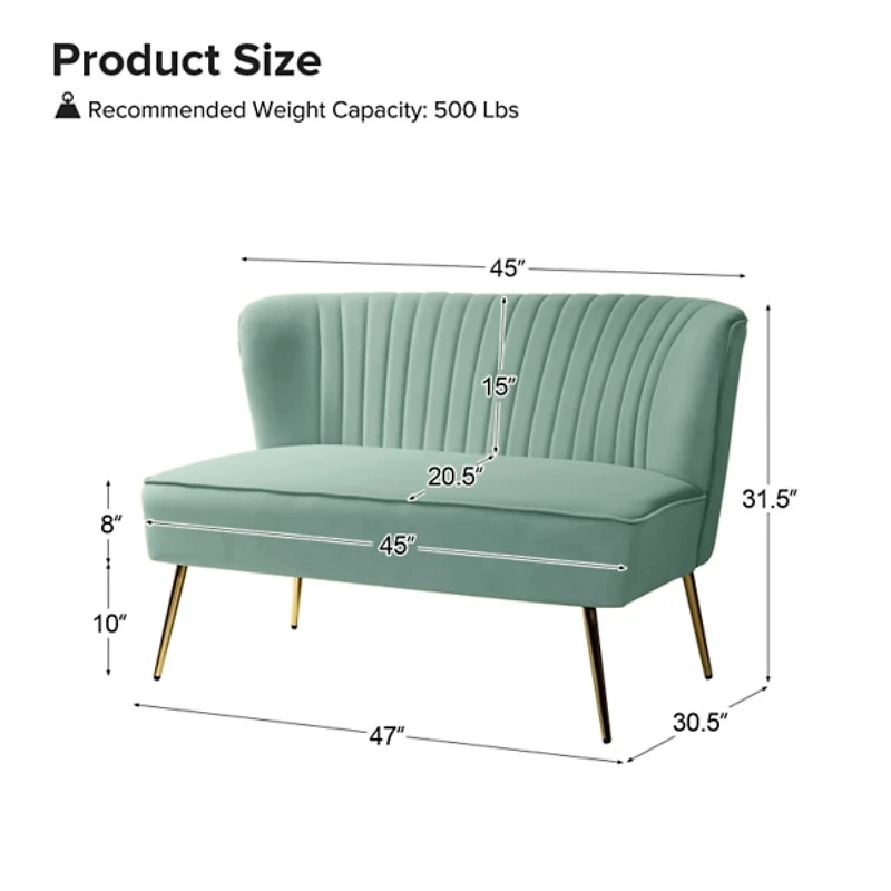 Sage Velvet Monica Loveseat