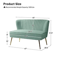 Sage Velvet Monica Loveseat