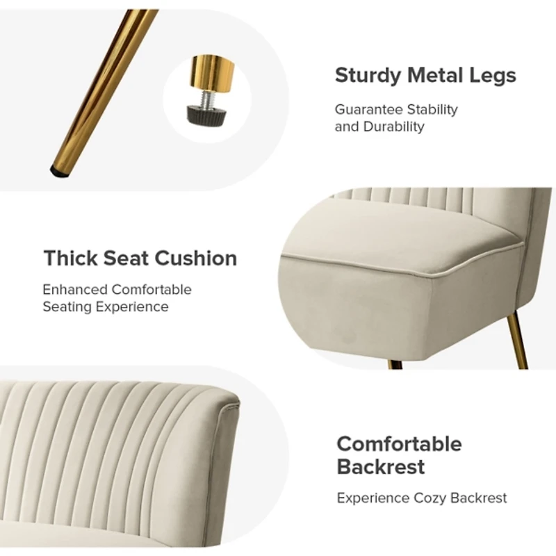 Tan Velvet Monica Loveseat