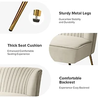 Tan Velvet Monica Loveseat