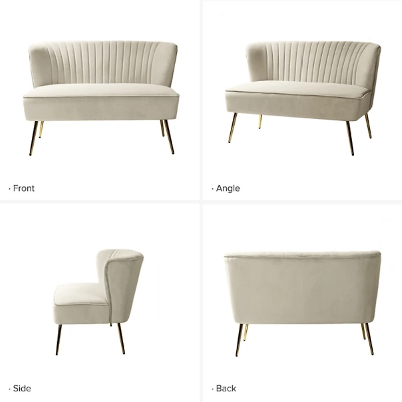 Tan Velvet Monica Loveseat