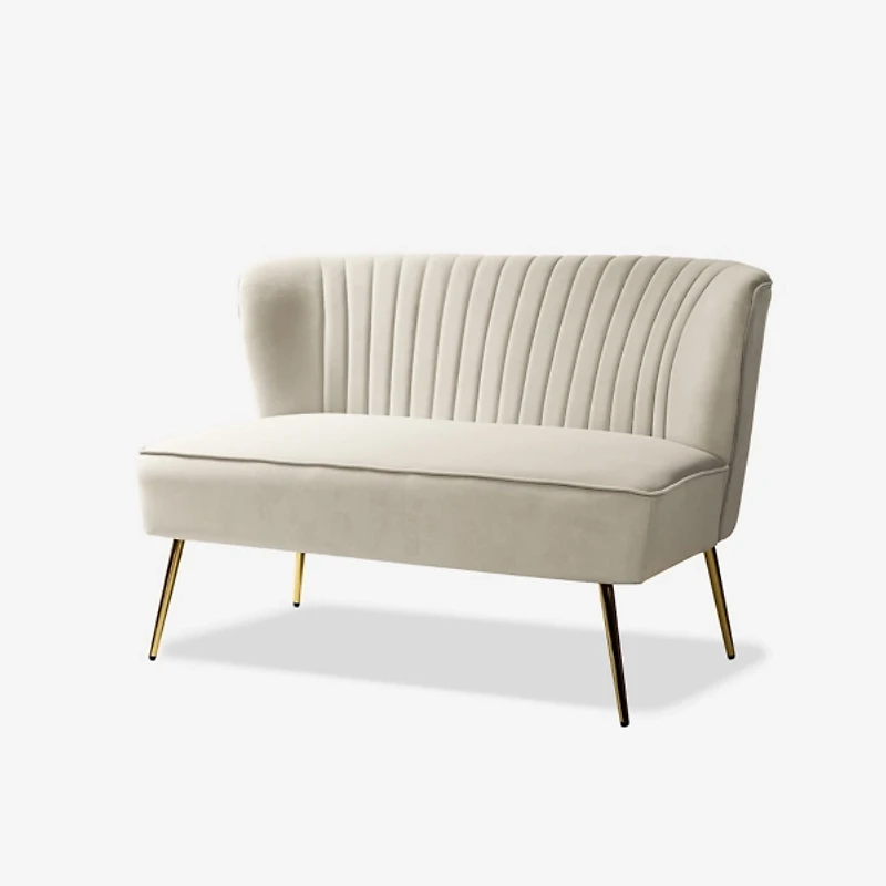 Tan Velvet Monica Loveseat
