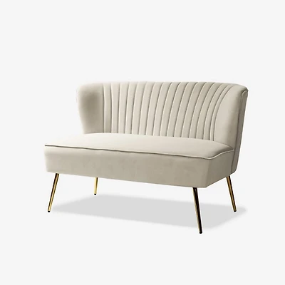 Tan Velvet Monica Loveseat